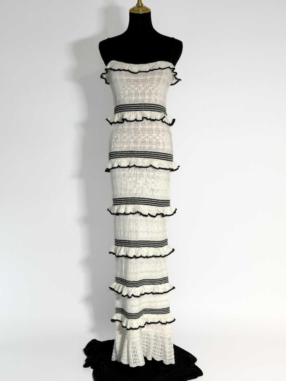 JLUXLABEL Knit Ruffle Maxi Dress – Size Large - EUC